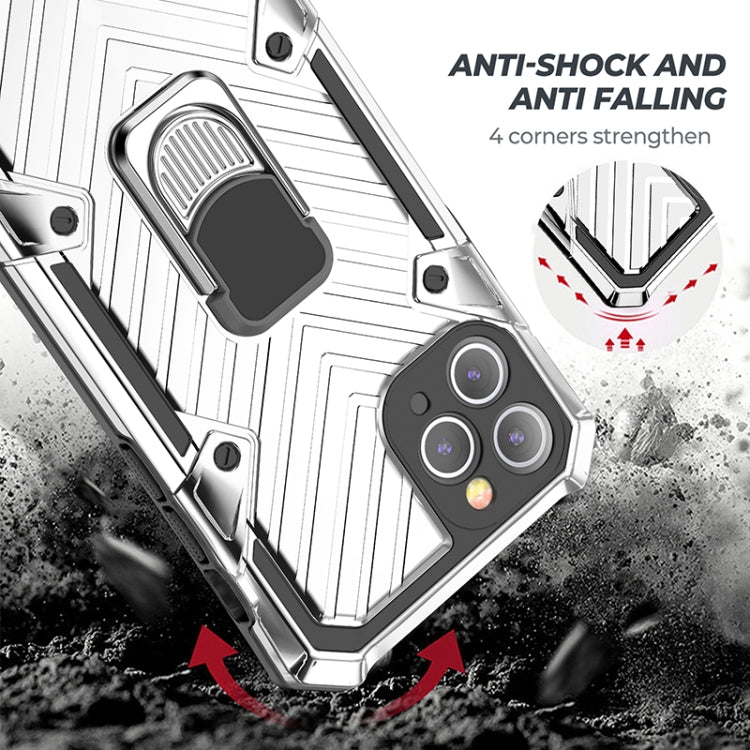 For iPhone 11 Pro Cool Armor PC+TPU Shockproof Case with 360 Degree Rotation Ring Holder