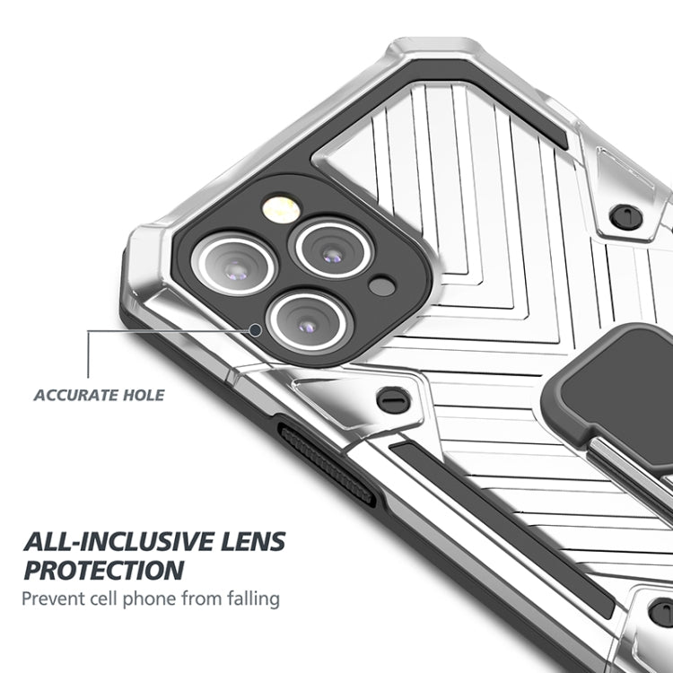 For iPhone 11 Pro Cool Armor PC+TPU Shockproof Case with 360 Degree Rotation Ring Holder