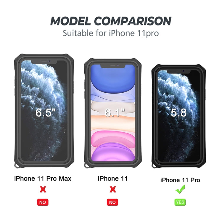 For iPhone 11 Pro Cool Armor PC+TPU Shockproof Case with 360 Degree Rotation Ring Holder