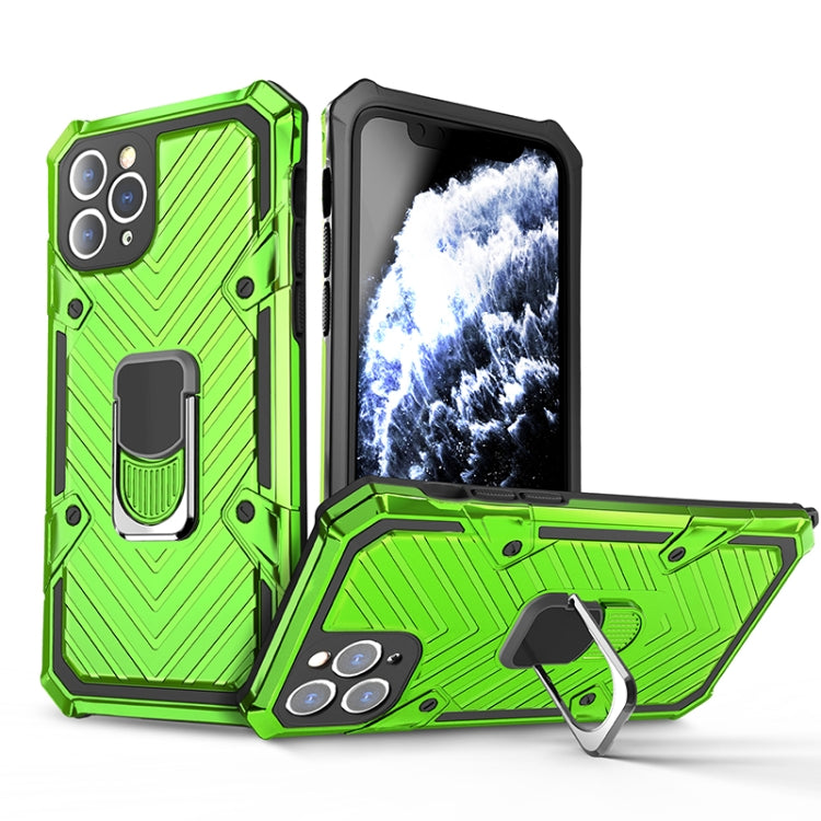 For iPhone 11 Pro Cool Armor PC+TPU Shockproof Case with 360 Degree Rotation Ring Holder