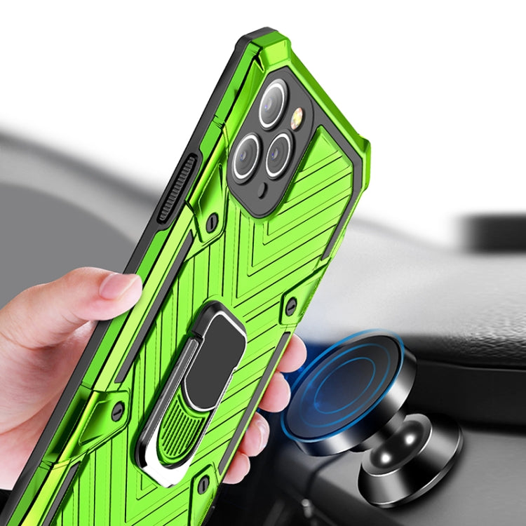 For iPhone 11 Pro Cool Armor PC+TPU Shockproof Case with 360 Degree Rotation Ring Holder