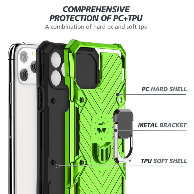 For iPhone 11 Pro Cool Armor PC+TPU Shockproof Case with 360 Degree Rotation Ring Holder