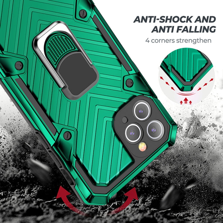 For iPhone 11 Pro Cool Armor PC+TPU Shockproof Case with 360 Degree Rotation Ring Holder