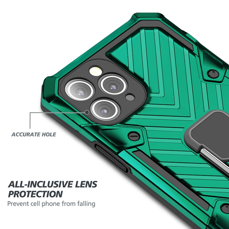 For iPhone 11 Pro Cool Armor PC+TPU Shockproof Case with 360 Degree Rotation Ring Holder