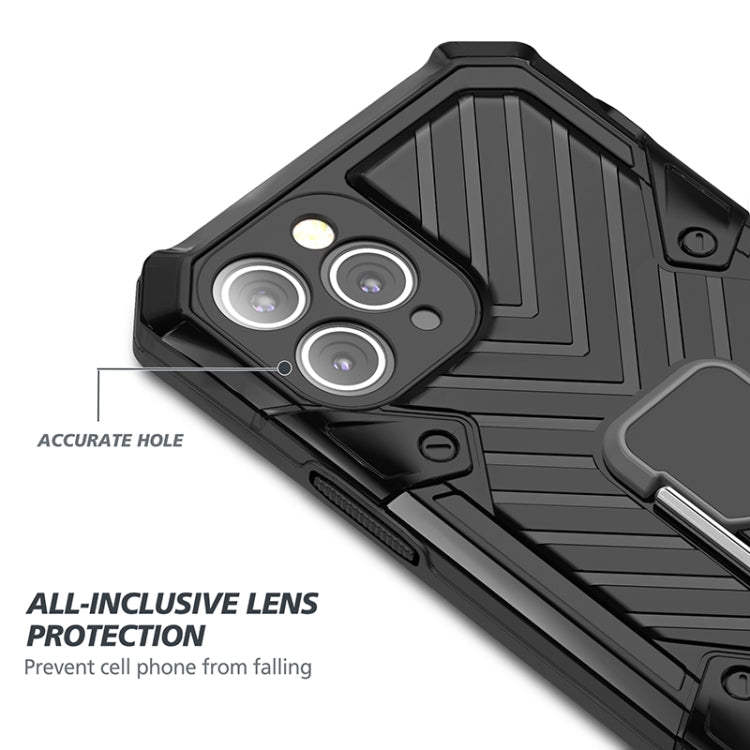 For iPhone 11 Pro Max Cool Armor PC+TPU Shockproof Case with 360 Degree Rotation Ring Holder