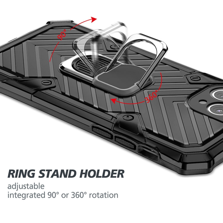 For iPhone 11 Pro Max Cool Armor PC+TPU Shockproof Case with 360 Degree Rotation Ring Holder