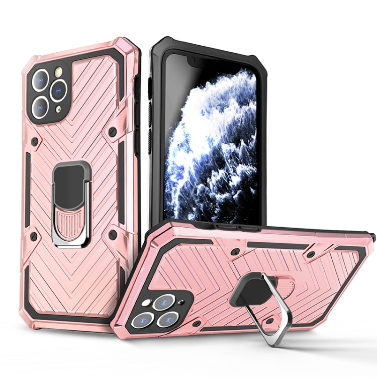 For iPhone 11 Pro Max Cool Armor PC+TPU Shockproof Case with 360 Degree Rotation Ring Holder