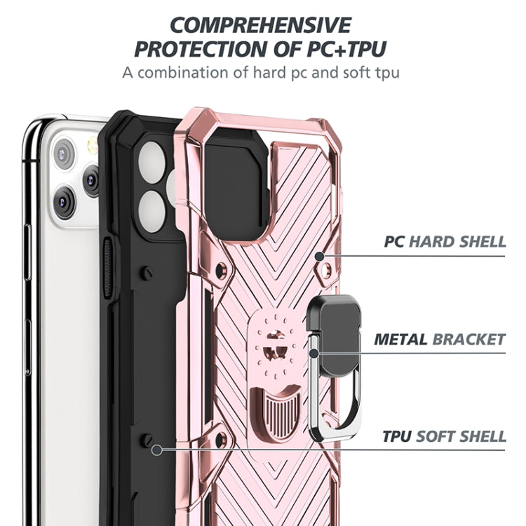 For iPhone 11 Pro Max Cool Armor PC+TPU Shockproof Case with 360 Degree Rotation Ring Holder