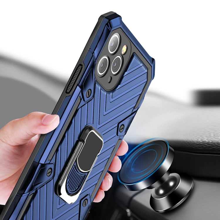 For iPhone 11 Pro Max Cool Armor PC+TPU Shockproof Case with 360 Degree Rotation Ring Holder
