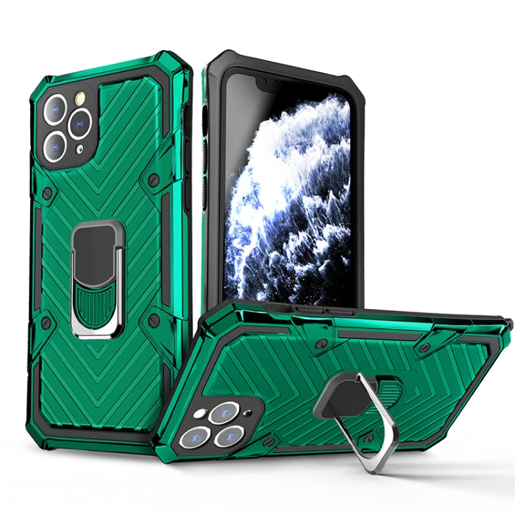 For iPhone 11 Pro Max Cool Armor PC+TPU Shockproof Case with 360 Degree Rotation Ring Holder