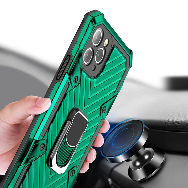 For iPhone 11 Pro Max Cool Armor PC+TPU Shockproof Case with 360 Degree Rotation Ring Holder