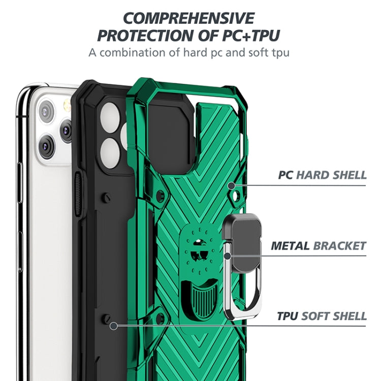 For iPhone 11 Pro Max Cool Armor PC+TPU Shockproof Case with 360 Degree Rotation Ring Holder