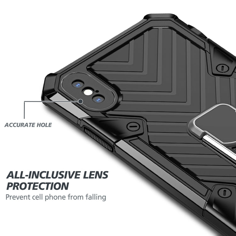 For iPhone X / XS Cool Armor PC+TPU Shockproof Case with 360 Degree Rotation Ring Holder