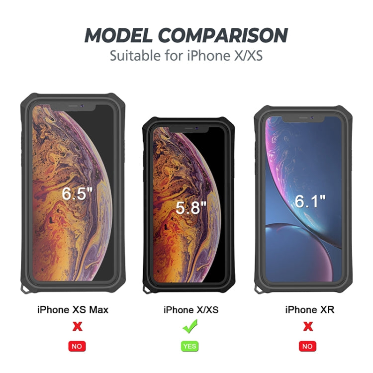 For iPhone X / XS Cool Armor PC+TPU Shockproof Case with 360 Degree Rotation Ring Holder