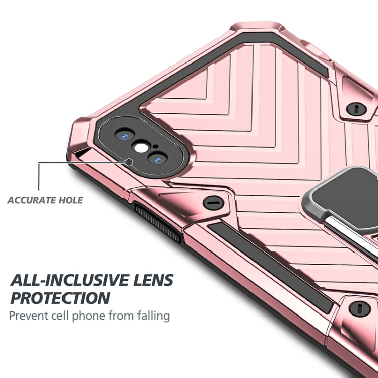For iPhone X / XS Cool Armor PC+TPU Shockproof Case with 360 Degree Rotation Ring Holder