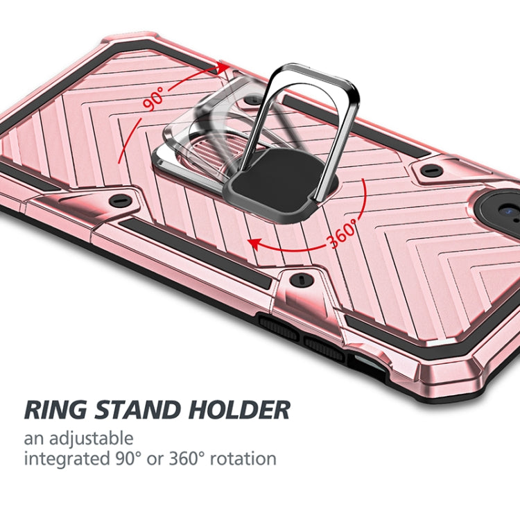 For iPhone X / XS Cool Armor PC+TPU Shockproof Case with 360 Degree Rotation Ring Holder