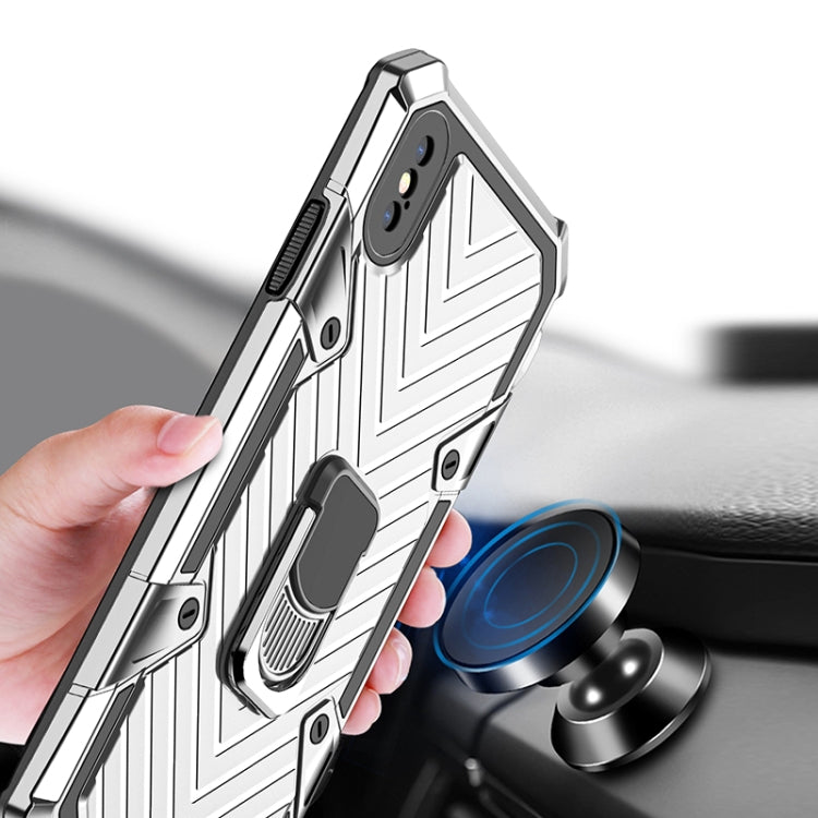 For iPhone X / XS Cool Armor PC+TPU Shockproof Case with 360 Degree Rotation Ring Holder