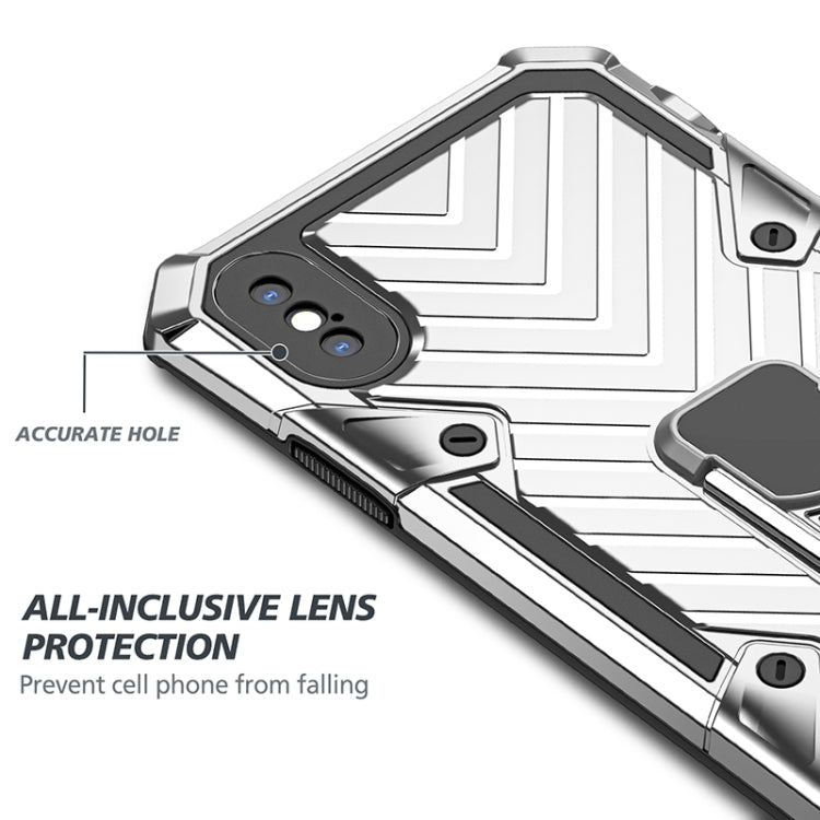 For iPhone X / XS Cool Armor PC+TPU Shockproof Case with 360 Degree Rotation Ring Holder