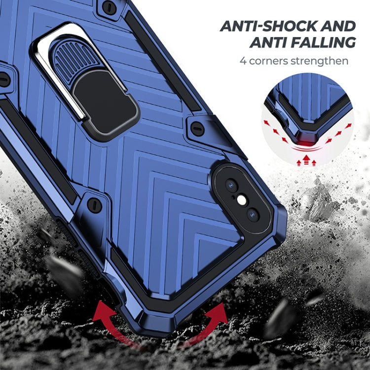 For iPhone X / XS Cool Armor PC+TPU Shockproof Case with 360 Degree Rotation Ring Holder