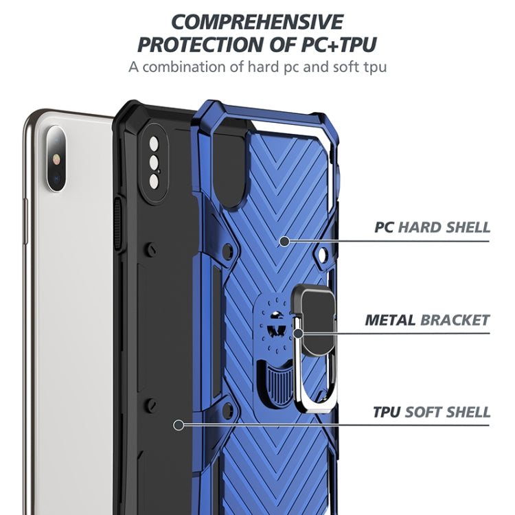 For iPhone X / XS Cool Armor PC+TPU Shockproof Case with 360 Degree Rotation Ring Holder