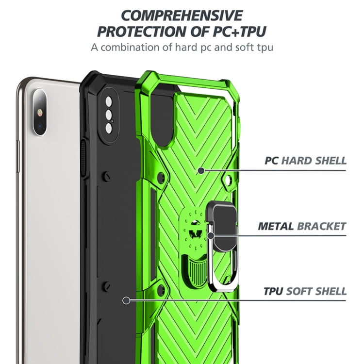 For iPhone X / XS Cool Armor PC+TPU Shockproof Case with 360 Degree Rotation Ring Holder