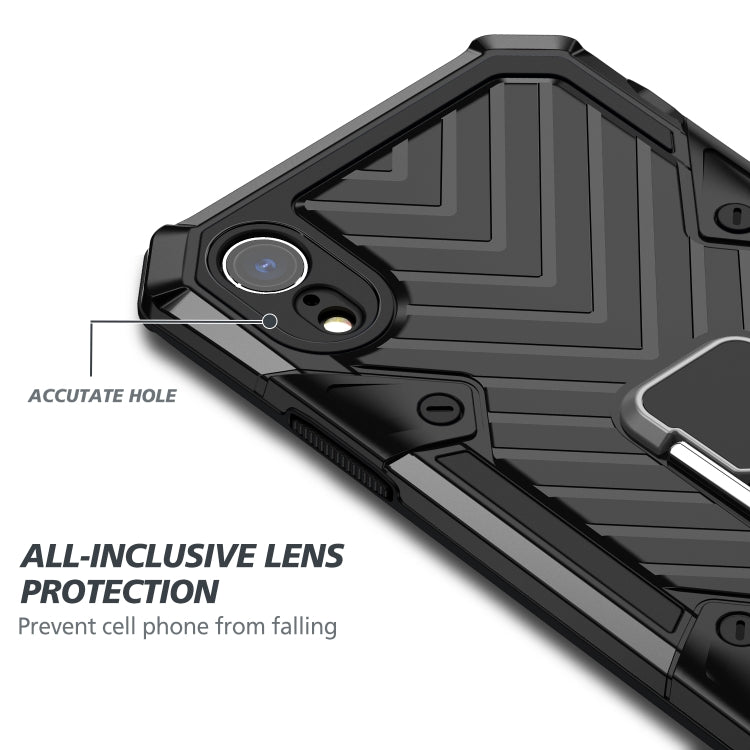 For iPhone XR Cool Armor PC+TPU Shockproof Case with 360 Degree Rotation Ring Holder