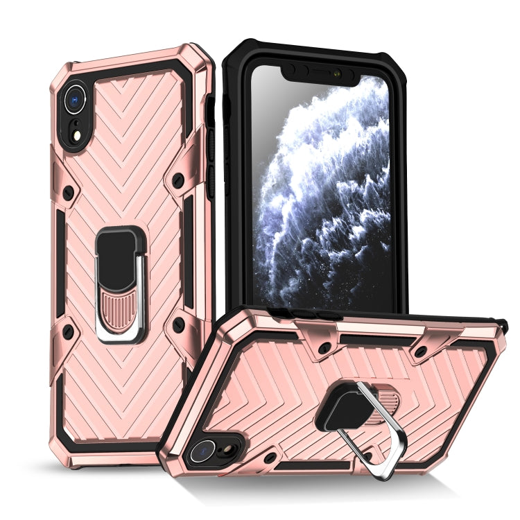 For iPhone XR Cool Armor PC+TPU Shockproof Case with 360 Degree Rotation Ring Holder