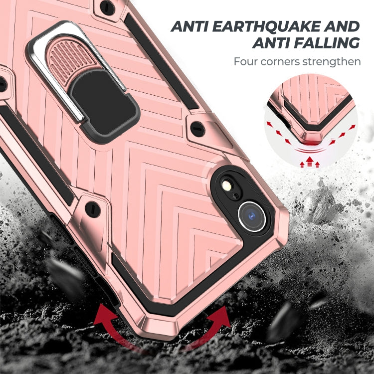 For iPhone XR Cool Armor PC+TPU Shockproof Case with 360 Degree Rotation Ring Holder