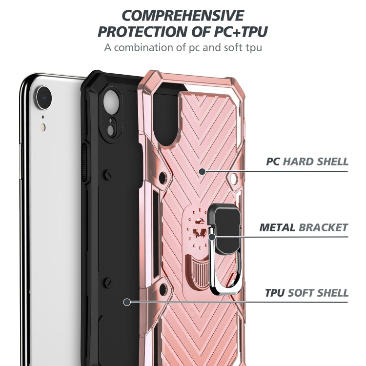 For iPhone XR Cool Armor PC+TPU Shockproof Case with 360 Degree Rotation Ring Holder