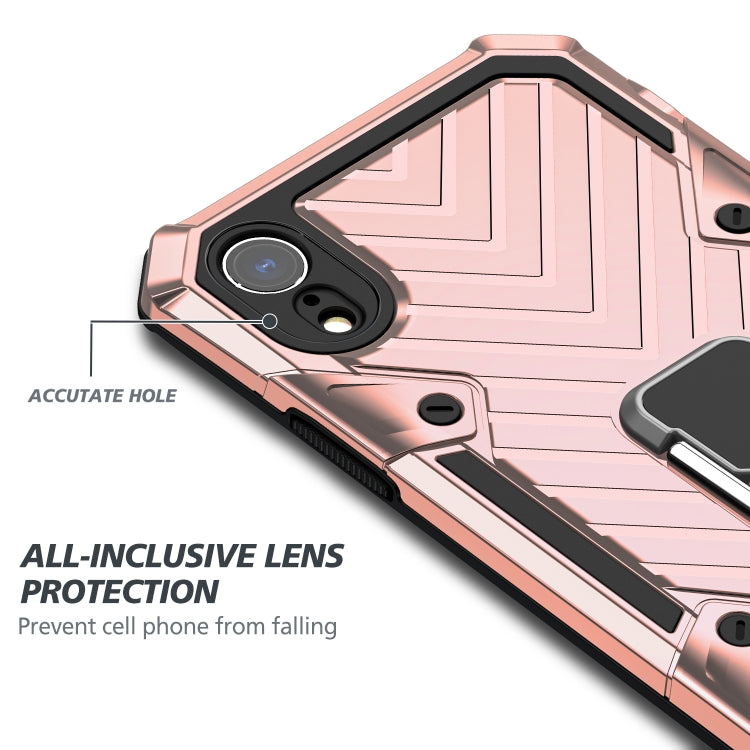 For iPhone XR Cool Armor PC+TPU Shockproof Case with 360 Degree Rotation Ring Holder