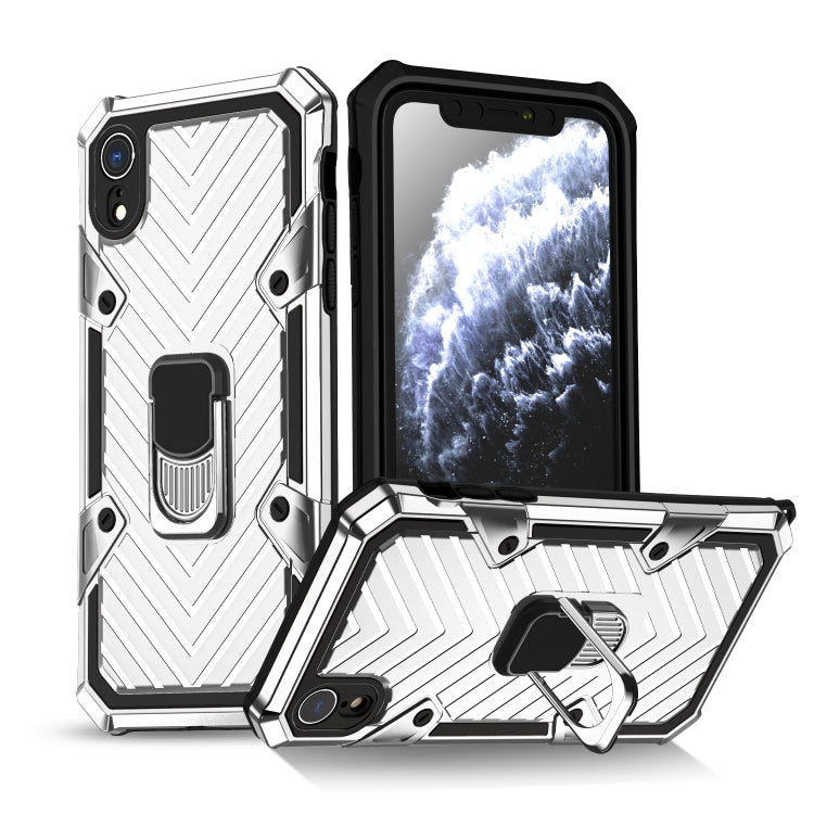 For iPhone XR Cool Armor PC+TPU Shockproof Case with 360 Degree Rotation Ring Holder