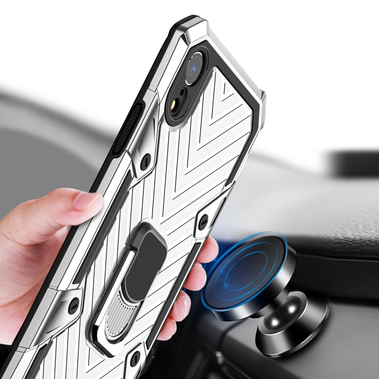 For iPhone XR Cool Armor PC+TPU Shockproof Case with 360 Degree Rotation Ring Holder