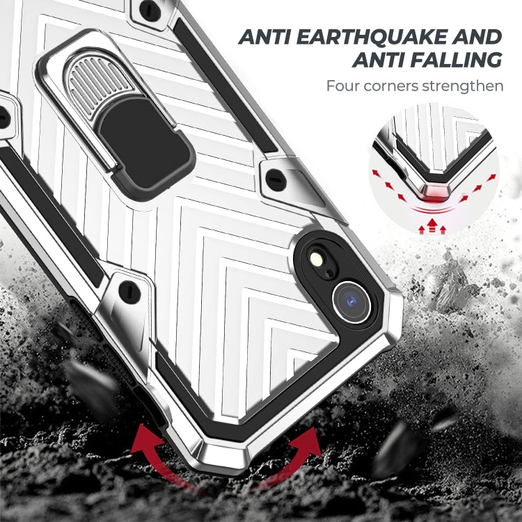 For iPhone XR Cool Armor PC+TPU Shockproof Case with 360 Degree Rotation Ring Holder
