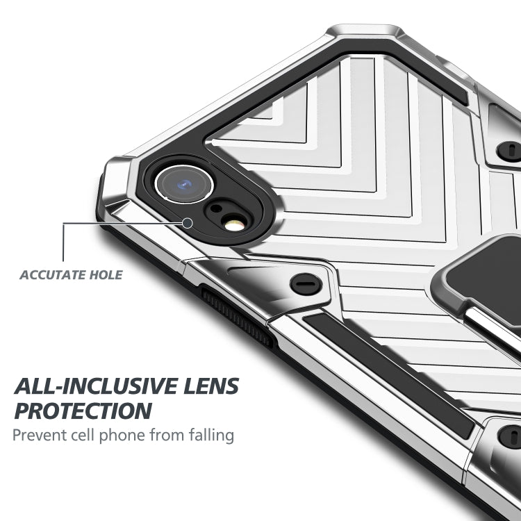 For iPhone XR Cool Armor PC+TPU Shockproof Case with 360 Degree Rotation Ring Holder