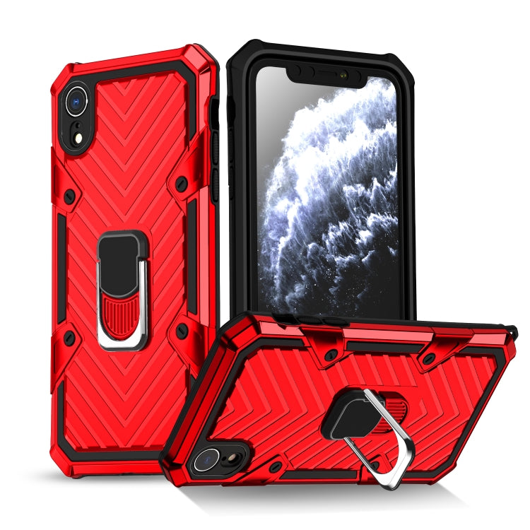 For iPhone XR Cool Armor PC+TPU Shockproof Case with 360 Degree Rotation Ring Holder