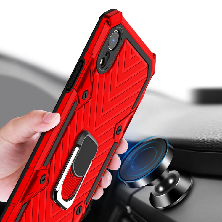For iPhone XR Cool Armor PC+TPU Shockproof Case with 360 Degree Rotation Ring Holder