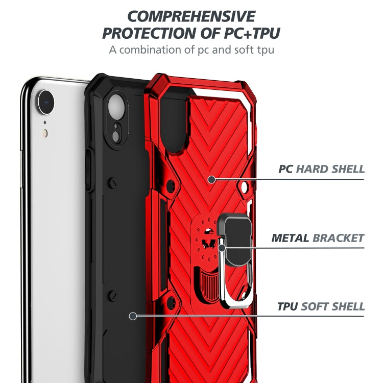For iPhone XR Cool Armor PC+TPU Shockproof Case with 360 Degree Rotation Ring Holder