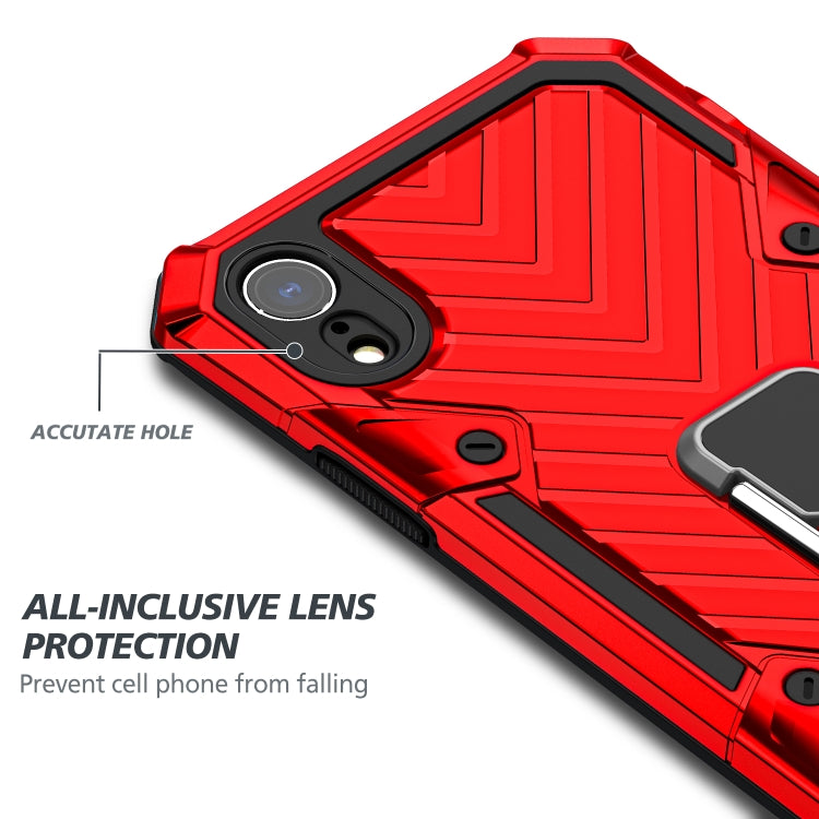 For iPhone XR Cool Armor PC+TPU Shockproof Case with 360 Degree Rotation Ring Holder