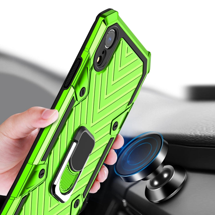 For iPhone XR Cool Armor PC+TPU Shockproof Case with 360 Degree Rotation Ring Holder