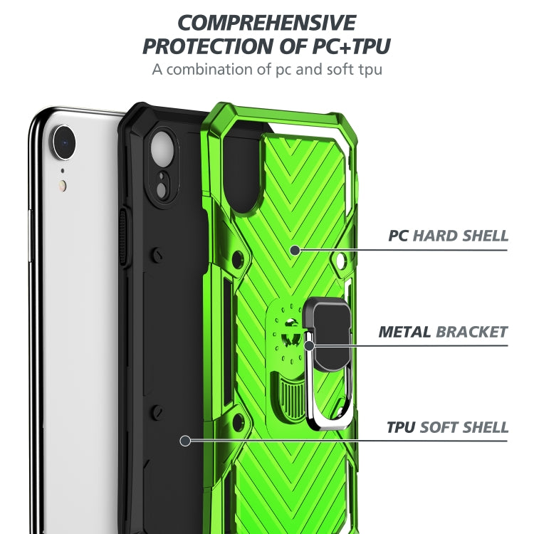 For iPhone XR Cool Armor PC+TPU Shockproof Case with 360 Degree Rotation Ring Holder