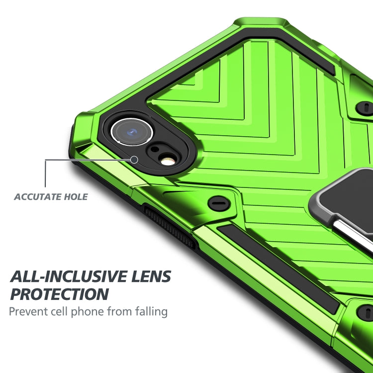 For iPhone XR Cool Armor PC+TPU Shockproof Case with 360 Degree Rotation Ring Holder