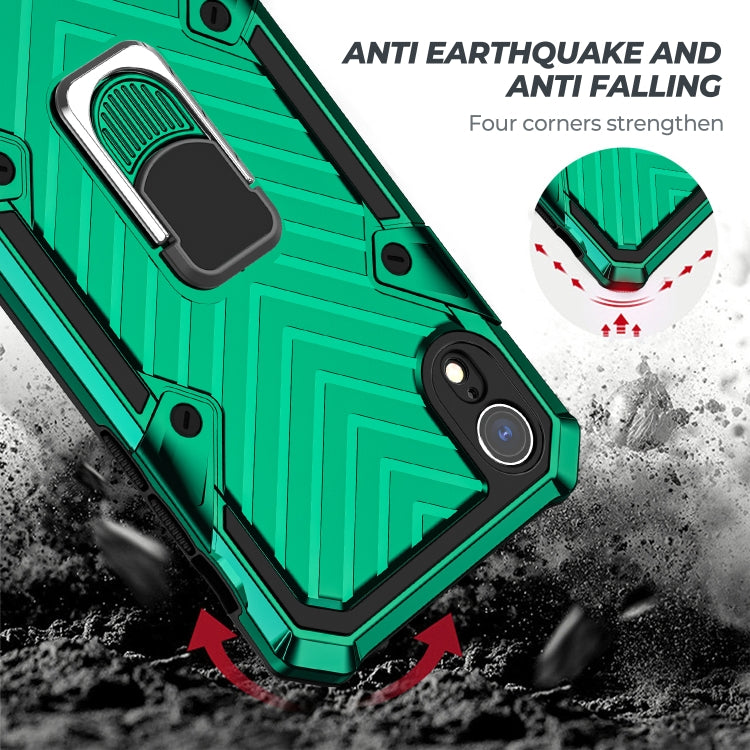For iPhone XR Cool Armor PC+TPU Shockproof Case with 360 Degree Rotation Ring Holder