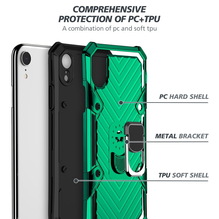 For iPhone XR Cool Armor PC+TPU Shockproof Case with 360 Degree Rotation Ring Holder
