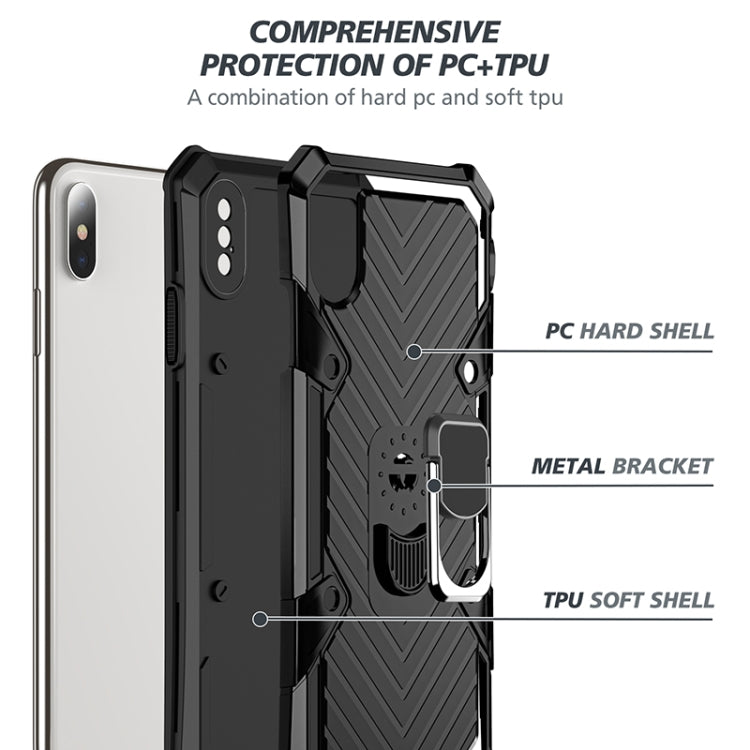 For iPhone XS Max Cool Armor PC+TPU Shockproof Case with 360 Degree Rotation Ring Holder