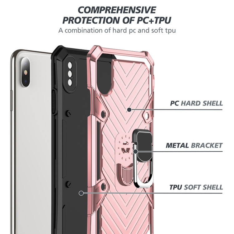 For iPhone XS Max Cool Armor PC+TPU Shockproof Case with 360 Degree Rotation Ring Holder