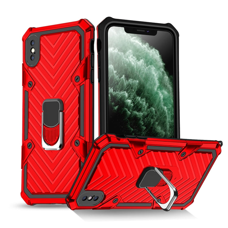 For iPhone XS Max Cool Armor PC+TPU Shockproof Case with 360 Degree Rotation Ring Holder