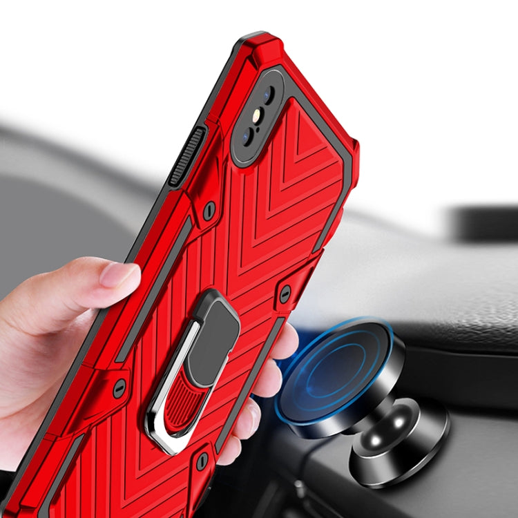 For iPhone XS Max Cool Armor PC+TPU Shockproof Case with 360 Degree Rotation Ring Holder