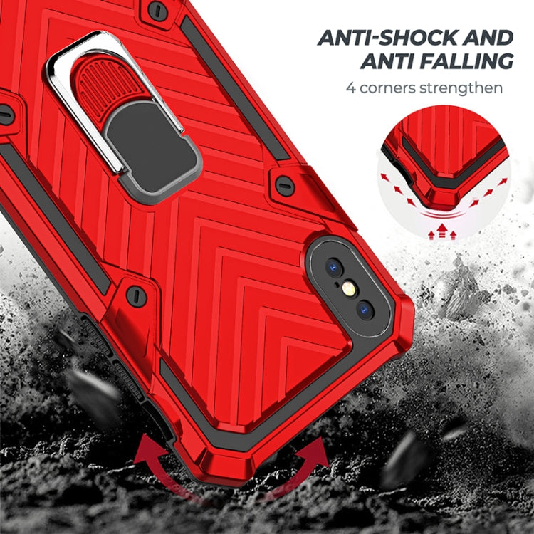 For iPhone XS Max Cool Armor PC+TPU Shockproof Case with 360 Degree Rotation Ring Holder