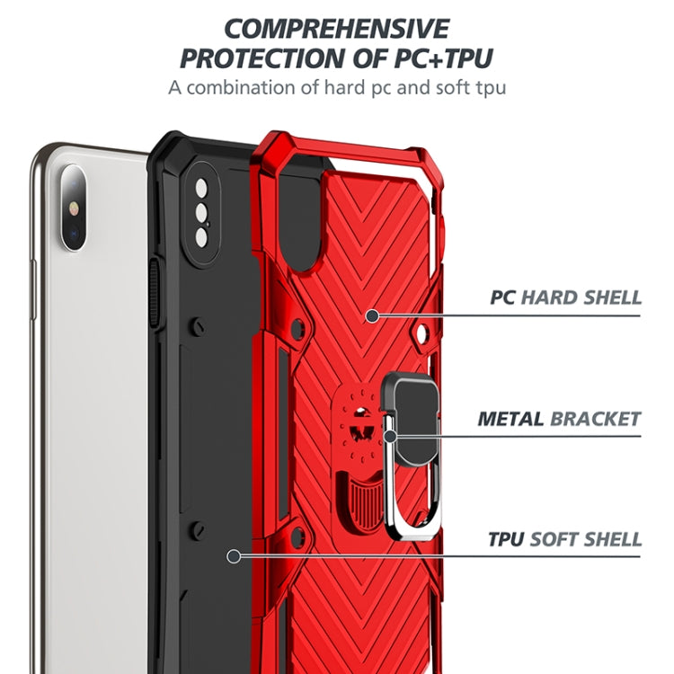 For iPhone XS Max Cool Armor PC+TPU Shockproof Case with 360 Degree Rotation Ring Holder