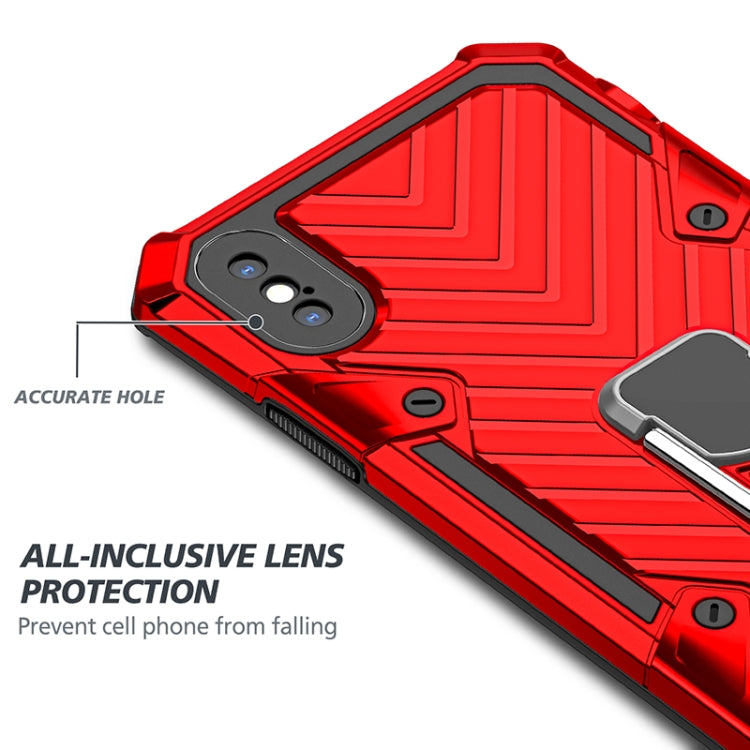 For iPhone XS Max Cool Armor PC+TPU Shockproof Case with 360 Degree Rotation Ring Holder